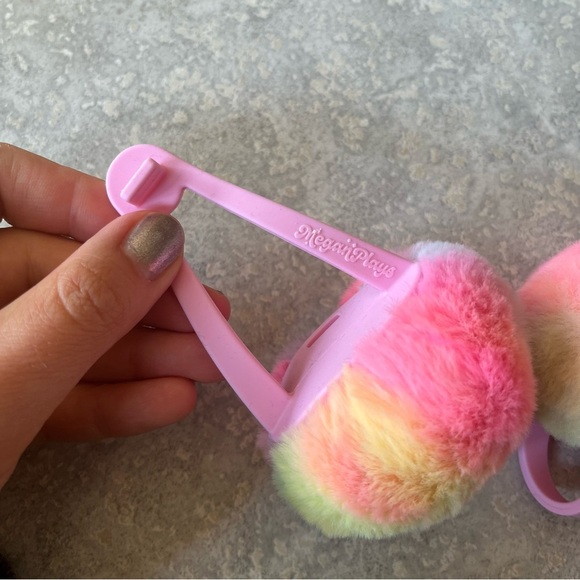 Megan Plays Cute Pom Pom Ears for Headset Video Gamer Accessories Girls Rainbow - Picture 4 of 5